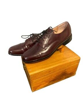 Bostonian 25039 First Flex Burgundy Leather Cap Toe Dress Shoe Men’s Size 8